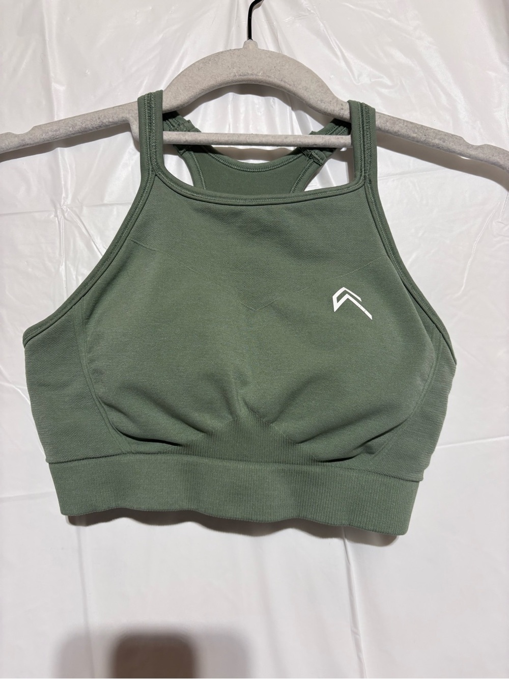 Oner Active Sage Green High-Neck Racerback Sports Bra